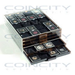 Бокс для 20 монет в капсулах Quadrum